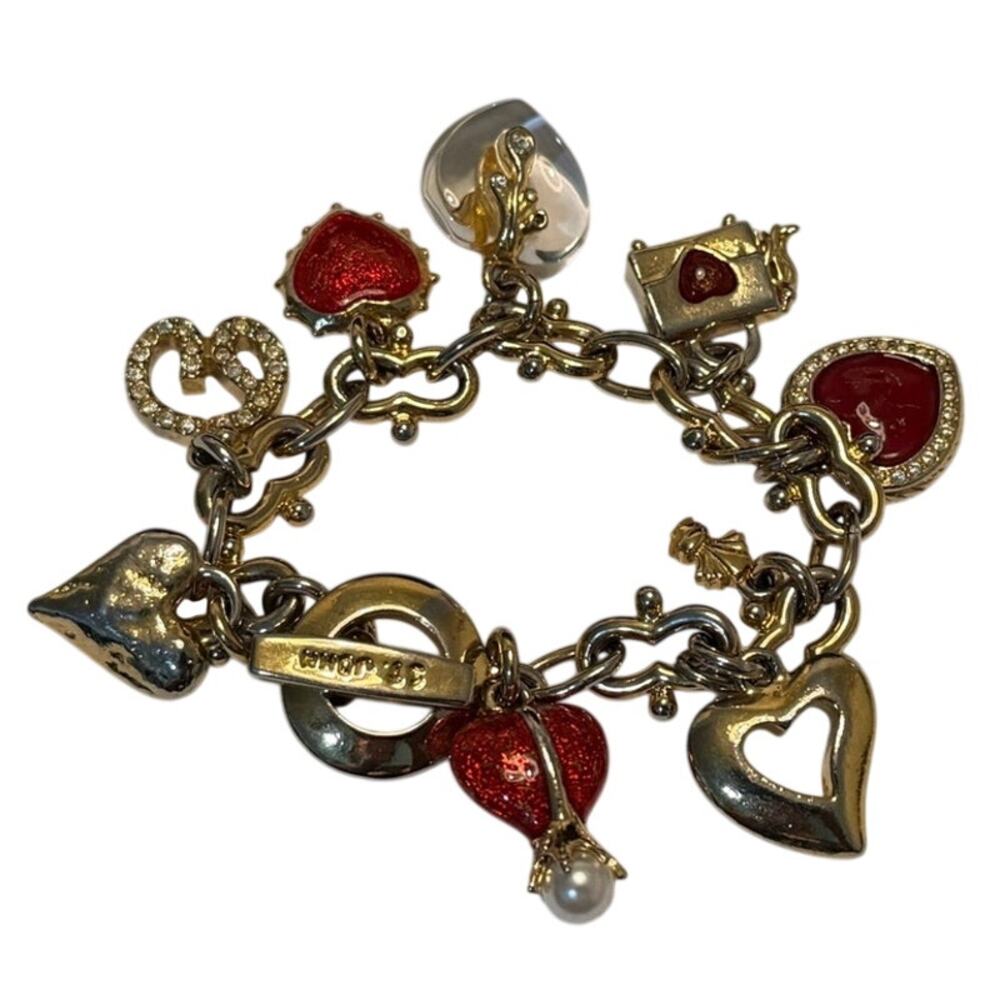 St. John "Love of My Life" Gold-tone Multi-Charm Toggle Bracelet